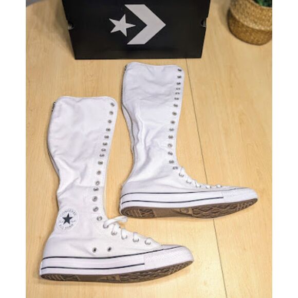 Converse Chuck Taylor All Star White XX-HI Knee High Unisex Hi Tops W10 M8 NIB - Picture 3 of 10